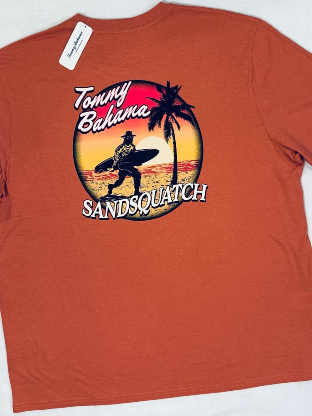Tommy Bahama Men’s SANSQUATCH T-shirt XXL 2XL Red NEW Beach Surf Bigfoot Palm